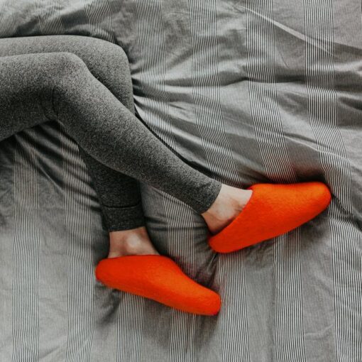 orange slippers woolig