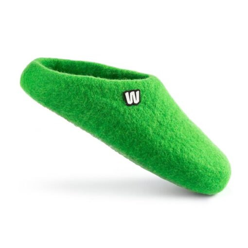 wool slippers green